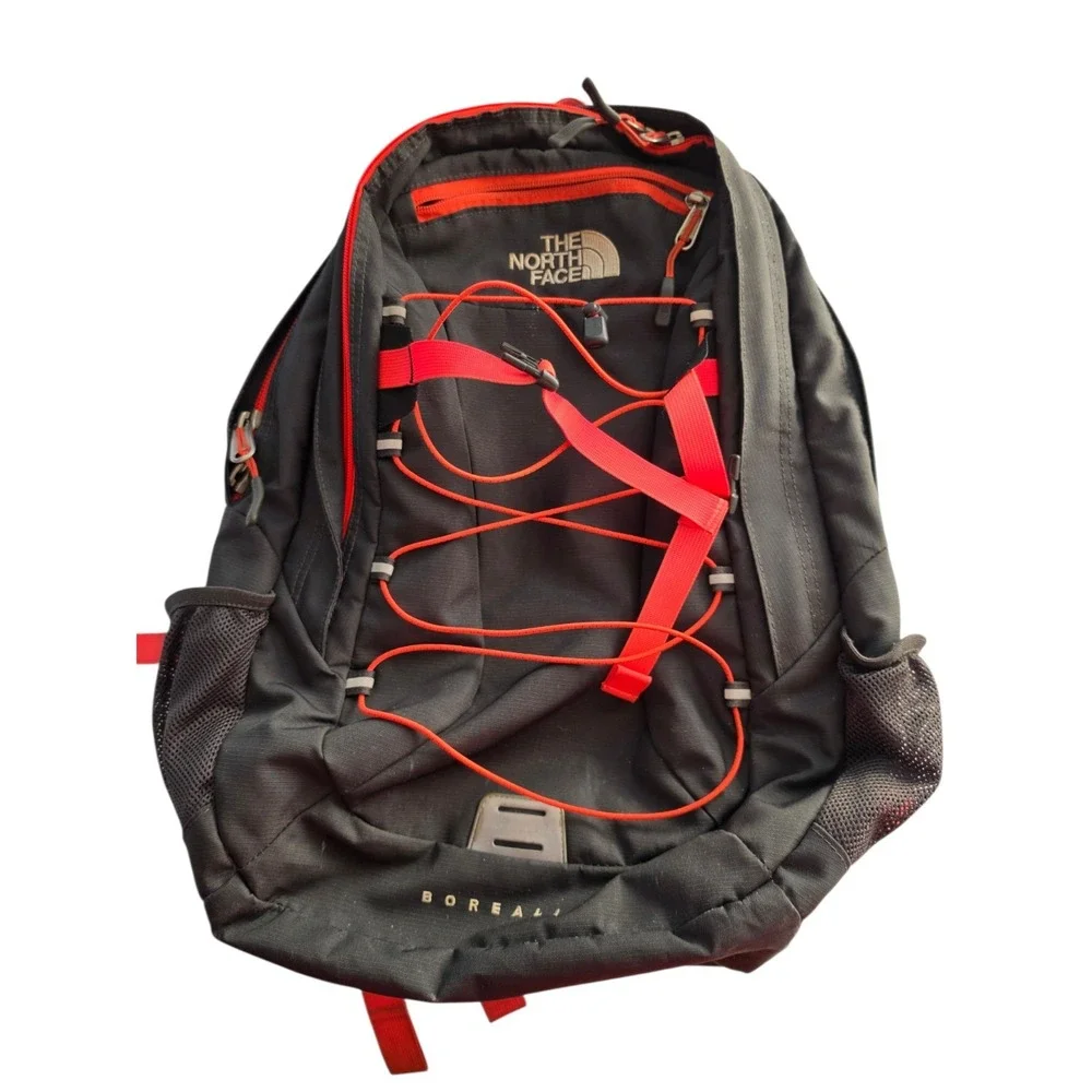 The North Face Backpack Borealis Gray Pink Coral Bag Zip Day Pack North Face